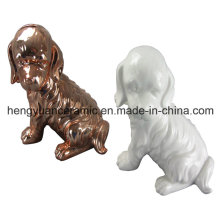 Animal em forma de artesanato de cerâmica, forma de cão banco de moeda para a decoração da casa
